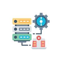 Flat illustration representing server process and data management. vector