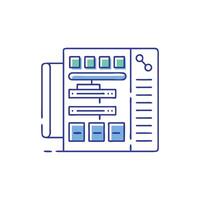 Server rack illustration showcasing data infrastructure and system configuration vector