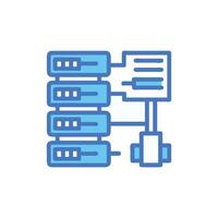 Icon of connected data servers and information processing unit vector