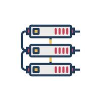Connected servers network data information technology flat design illustration vector