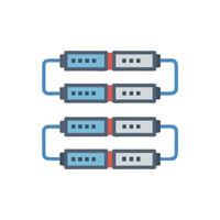 Interconnected stylized modules with wiring on a White Background vector