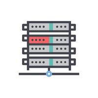 Modern Server Rack Icon Depicting Technology and Data vector