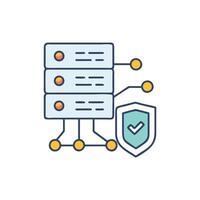 Data server security concept for business with shield icon vector