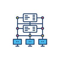 Computer network structure, connection diagram, system visualization on White vector