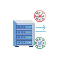 Server data airflow flat illustration on a White Background vector