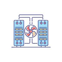 Server infrastructure with cooling fan illustration on White Background vector