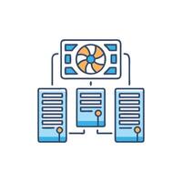 Centralized server cooling system manages data flow effectively vector