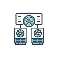 Stylized illustration of computer server system components vector
