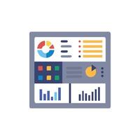 Data analysis dashboard presenting key performance indicators and statistics vector