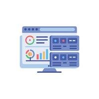 Modern desktop with data dashboards for business analytics vector