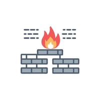 Firewall icon graphic representing security data protection concept vector