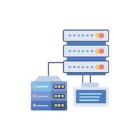 Stylized server and network infrastructure diagram on White Background vector