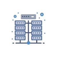 Stylized server rack visualization with data dots on White vector