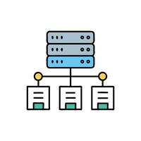 Illustration of a Server System Network Connection Setup vector