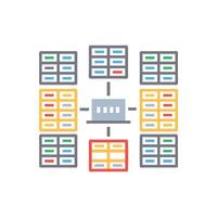 Server cluster graphic representing network data sharing vector