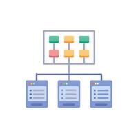 Abstract diagram illustrating data connectivity and software infrastructure systems vector