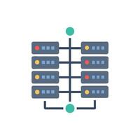 Stylized server structure illustration on White Background using flat design vector