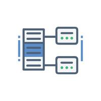 Data processing flow chart diagram in flat design style vector