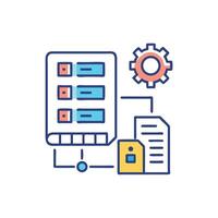 Data processing and management system configuration illustration vector