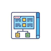 Business flowchart illustration with colorful diagram on document layout vector