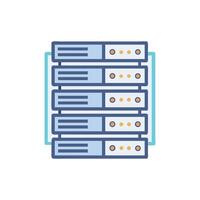 Data server stack icon illustration flat design style vector