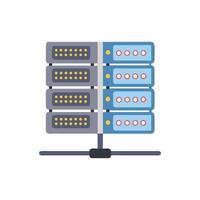 Server rack icon with multiple servers for data center vector