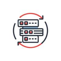 Data server synchronization, illustration for cloud computing process vector