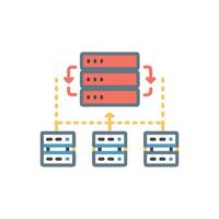Data server network architecture, data transfer and connection process vector
