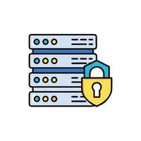 Secure server data with padlock icon graphic illustration concept vector