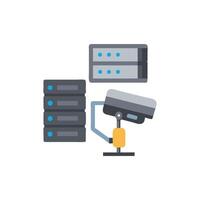 Security camera with server stacks for network protection system vector