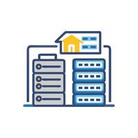 Home server and data storage icon on White Background vector