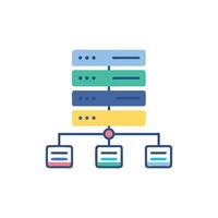 Colorful Network Server Diagram Illustrating Data Connections and Architecture vector