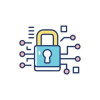 Digital Lock Icon for Cyber Security and Data Protection vector