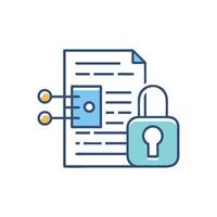 Data Protection Document with Padlock Icon for Information Security vector