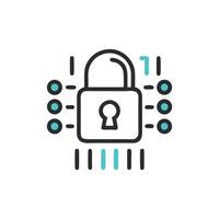 Stylized padlock icon representing cybersecurity and data protection vector
