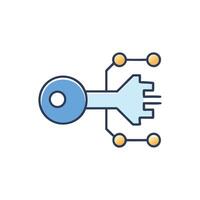 Digital key graphic representing data security technology vector
