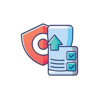 Data protection with document and shield, online privacy concept vector