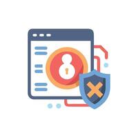 Internet security concept featuring shield and user identity icon vector