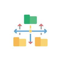 Data transfer or folder sharing flat illustration vector