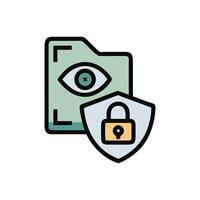 Secure Data Protection Eye Protected by Shield and Lock vector