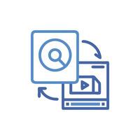 Data Transfer Icon Showing Exchange of Information Between Servers vector