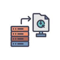 Data transfer server to computer flat style illustration vector