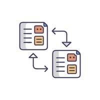 Data transfer icon representing information exchange and management vector
