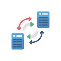 Data exchange visualization of documents and circular arrow flow vector