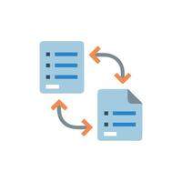 Document exchange process flow depicted by arrows on White vector
