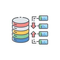 Data management stock image depicting database interaction operations vector