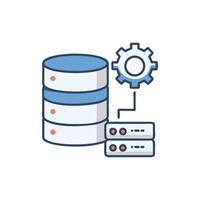 Data storage system management and automation concept illustration vector