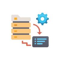 Database configuration and data processing stock image illustration vector