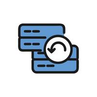 Database backup and restore flat icon on White Background vector