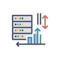 Server database with traffic and analytics information stock image vector